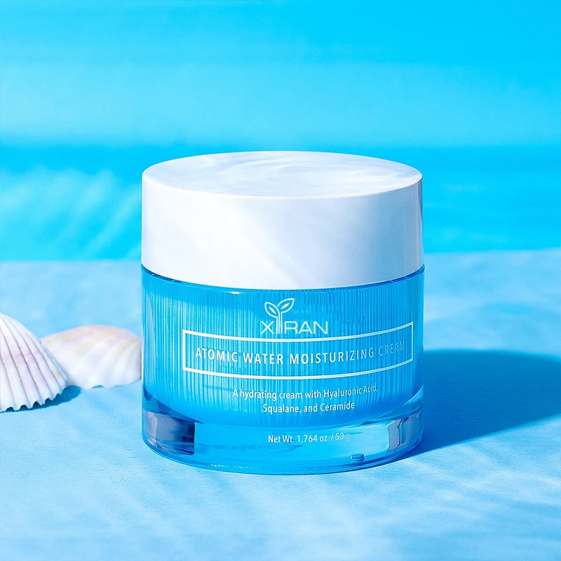 Private Label Water Drop Face Cream Korean Hyaluronic Acid Anti Aging Squalane Hydrating Atomic Water Moisturizing Face Cream