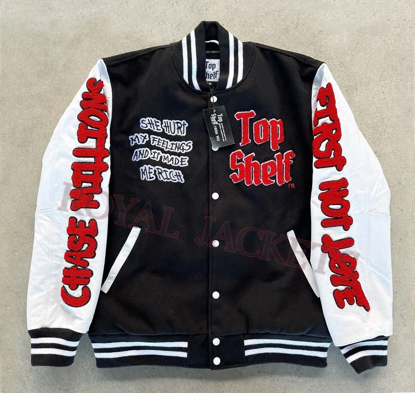 New Varsity College Letterman Jacket Customize Logo Embroidery Body ...