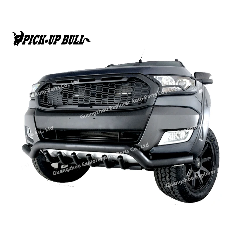 Steel Black Front Bumper Bull Bars For Ranger T6t7t8 Pick Up Front Bar ...