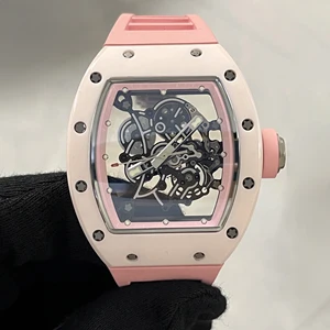 Designer Carbon Fiber Tourbillon Men's Mechanical Watch High-end Luxury Sports Rubber Strap Automatic Skeleton Luminous Watches