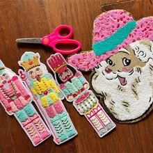 Custom High Quality nutcracker christmas sequin chenille embroidery Iron on sweater Christmas Chenille Patches