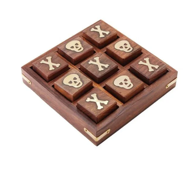 Handcrafted Wooden Tic Tac Toe Coffee Table Game Set XOX Game for Kids Tic Tac Toe Set for Kids Part of Dominoes and Sets