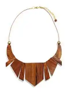 Collana Lunga In Legno Naturale 8 Mm – Perline In Legno African Fatte A Mano