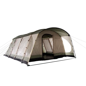 Tunnel Tent 2 Rooms 1 Living Room Multi-Person Family Camping Tent Waterproof Outdoor Shelter