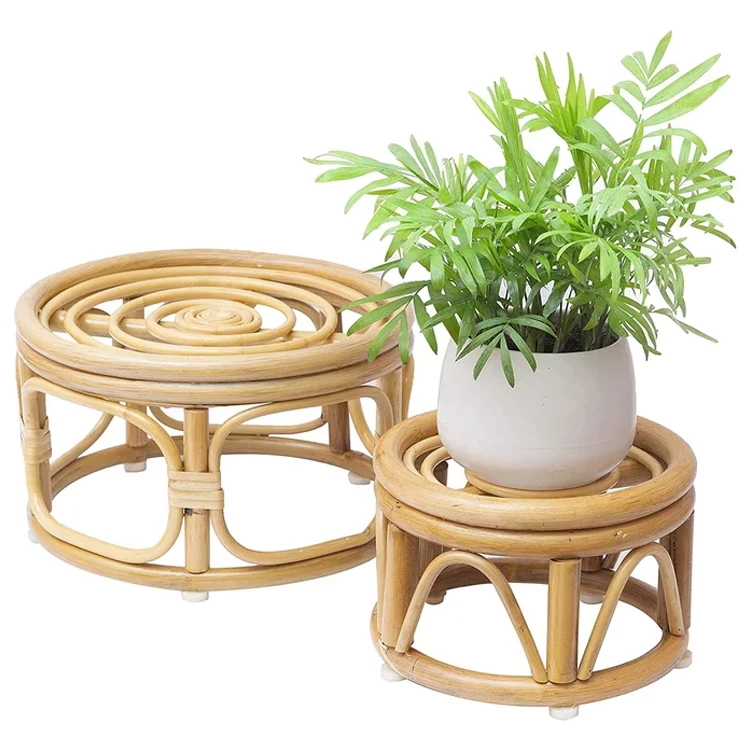 New Design Rattan Plant Stand Holder Home Decoration Indoor Plants Gift