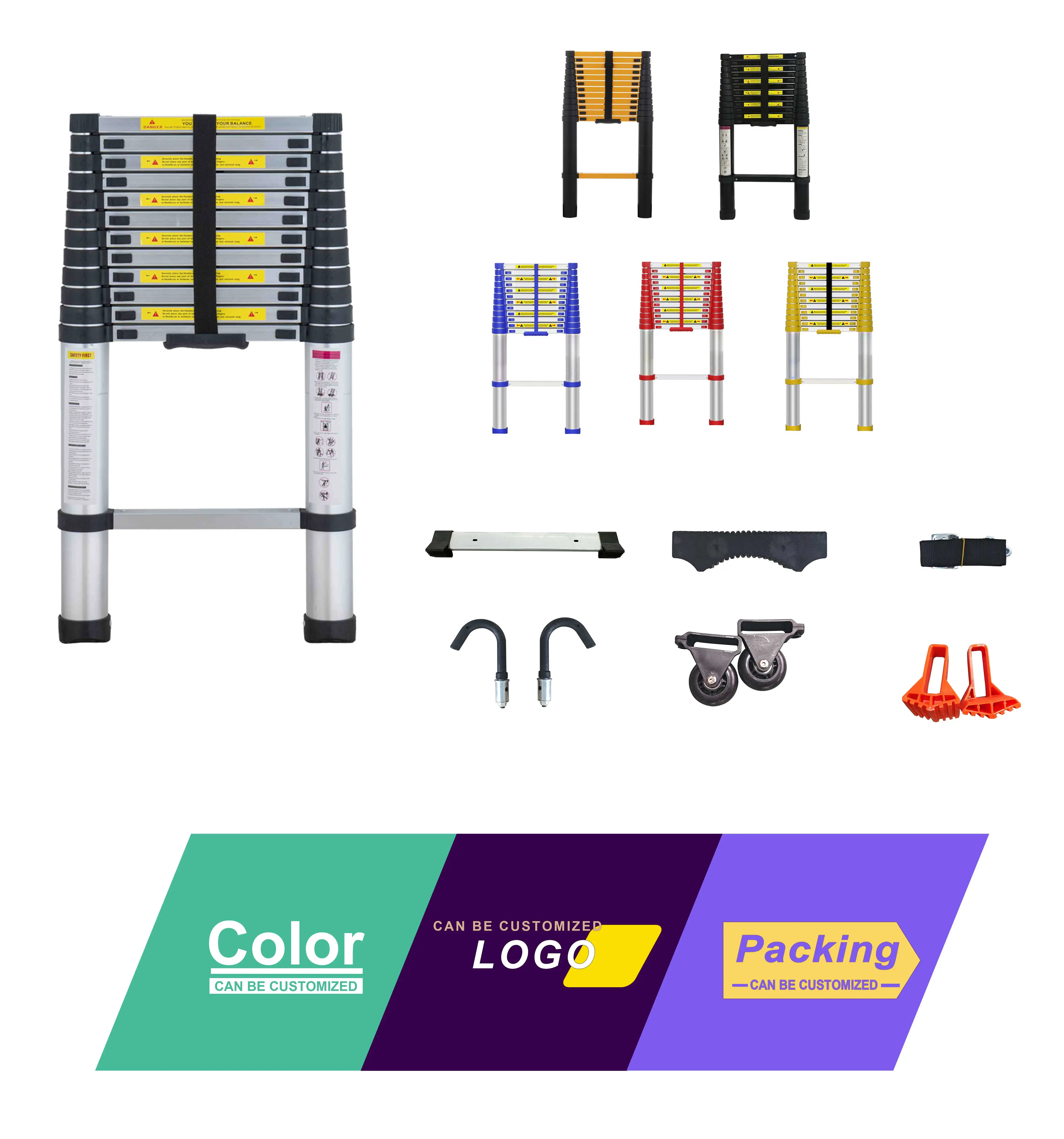 Portable Collapsible Ladder - Durable Aluminum Telescopic