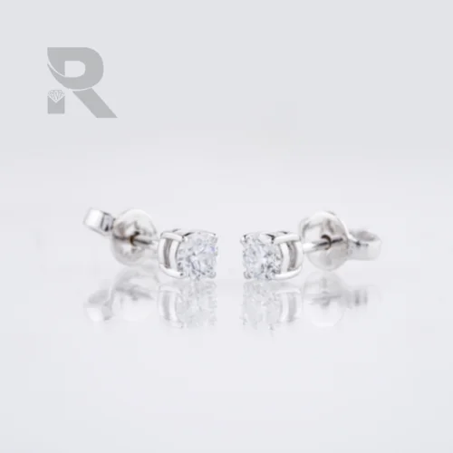 White Diamond Classic Solitaire Stud Screw Back Earring Stud Earring