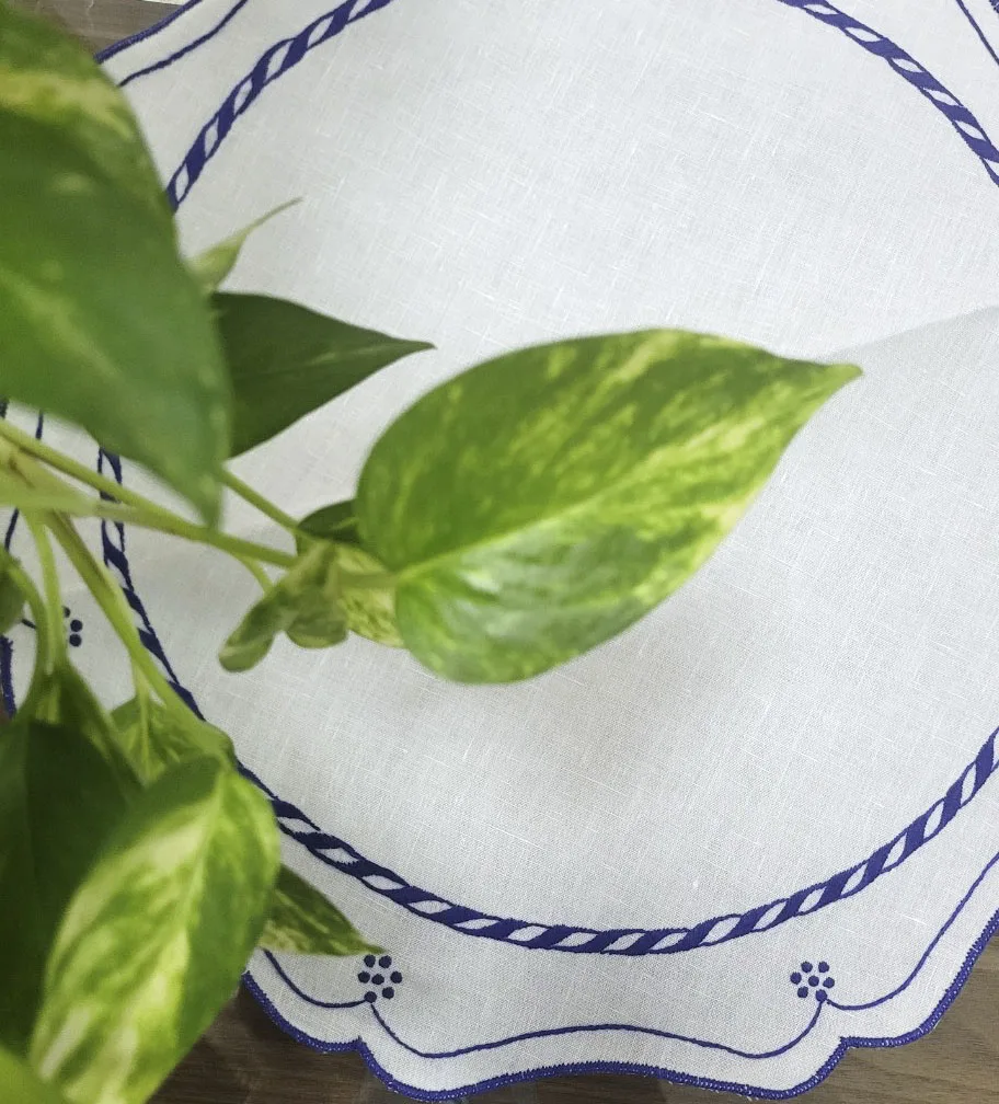 Custom Embroidery Design Round Placemat For Home Restaurant High