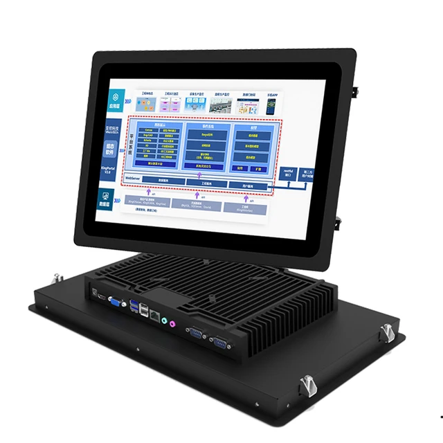IP65  400nits Aluminum Alloy Frame J6412 J4125 CPU USB-C VGA HDMI-Compatible Touch Screen AIO Industrial DDR3 All-in-One