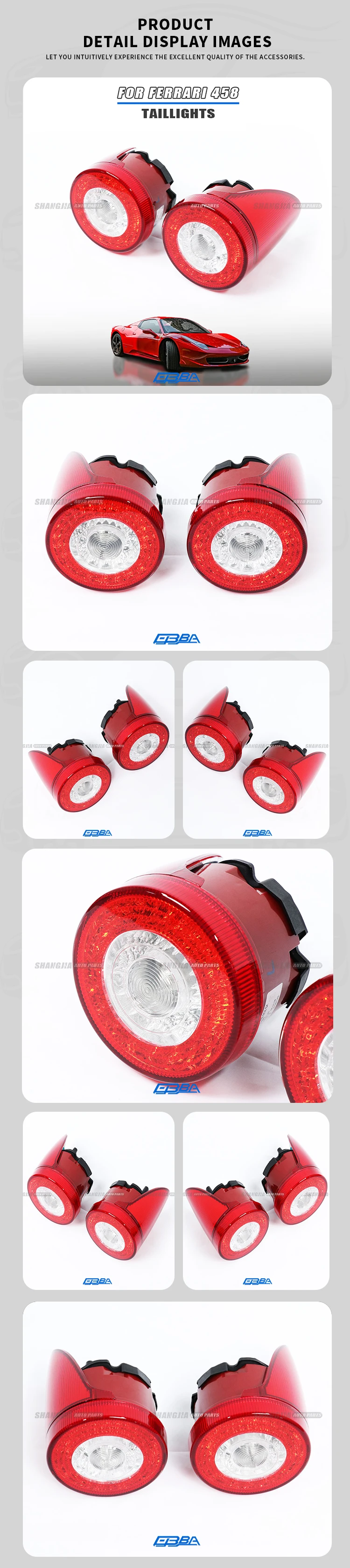 Plastic LED Taillights For Ferrari 458 Italia Speciale Spider 248496 248497 Car LED Lights Source High Quality Led Light Lamp details