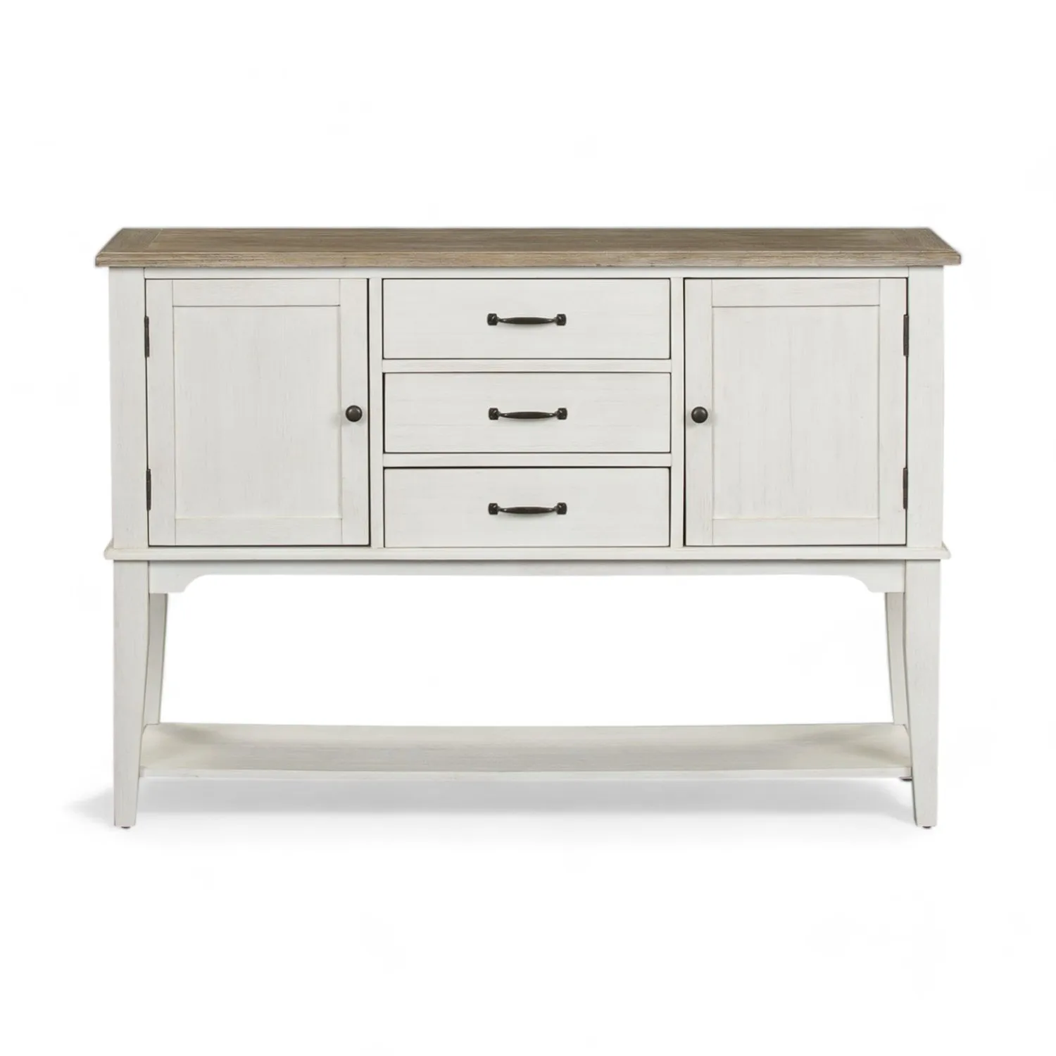 Nordic Style Whitewash Dining Room Sideboard Storage Cabinet Wood American Free Standing Buffet for Kitchen Home Furniture