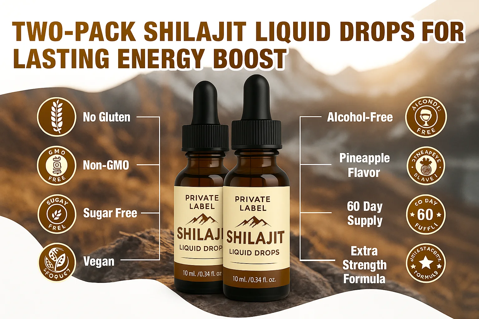 Pure Ayurvedic Shilajit Liquid Drops Herbal Extract Immunity and Energy ...