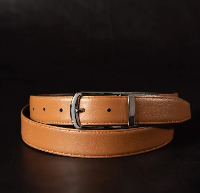 Factory Direct Sale-Full Grain Leather with Steel Buckle Direct from Pakistan Business Men Genuine leather belt good quality