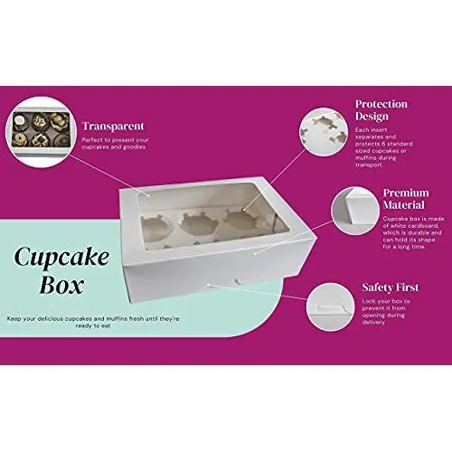 10-Pack Eco-Friendly Portable Cupcake  Boxes - Image 2