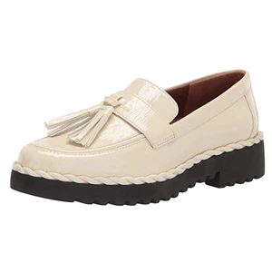 Women OEM ODM Customization Female Footwear High Quality Cow Leather Beige Leather Loafers