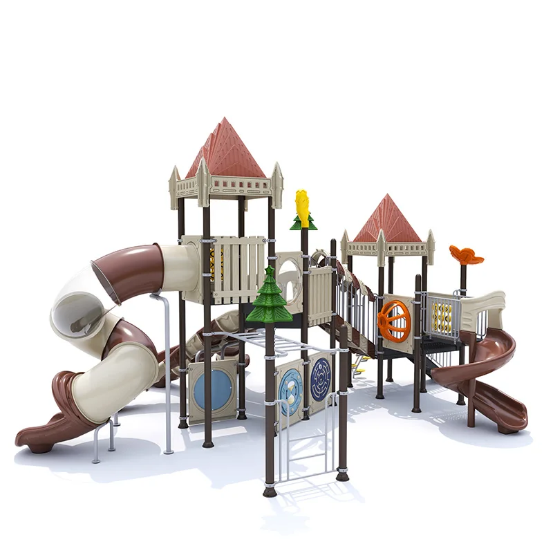 Feelkids ALITA-NC24015 High-Capacity Outdoor Plastic/Galvanized Pipe Slide Multi-Play Kids Activity Center PE Board Equipment manufacture