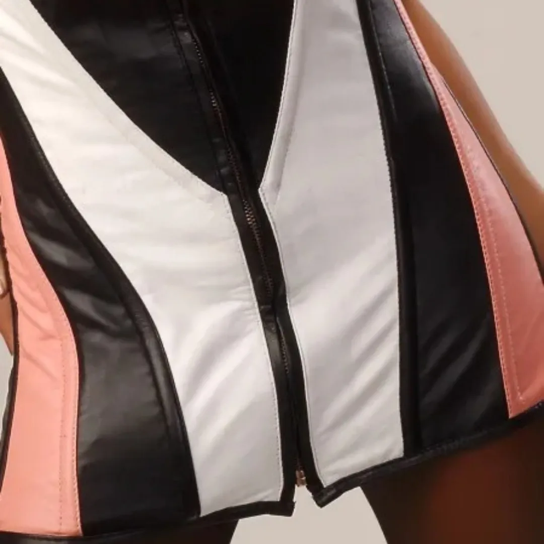 Classy Strapless Real Leather Corset Mini Dress Womens Clubwear Fetish Fashion Boutique Wholesale