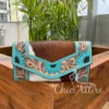 Brown with turquoise tooling