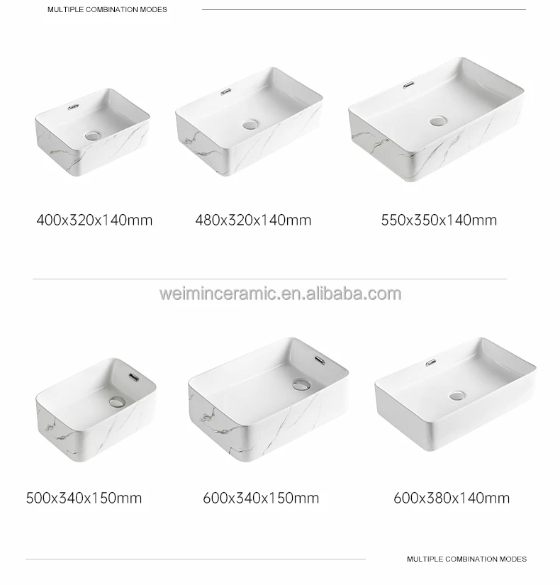 Lavabo Modern Simple Style Bathroom Rectangular Waschbecken Table Top ...