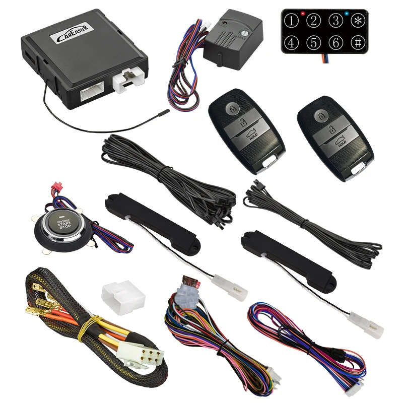 PKE Car Alarm Remote Engine Start System Keyless Push Button Engine Start Stop System with  KIA Remote