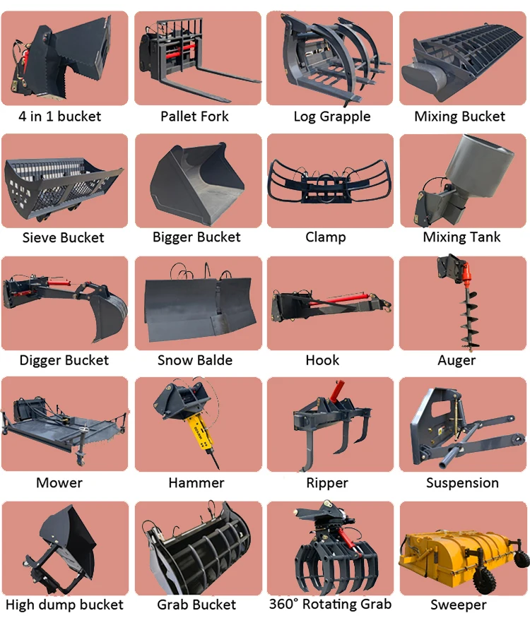 Mountain Raise Hydrostatic Wheel Compact Loader 0.6 Ton Front End