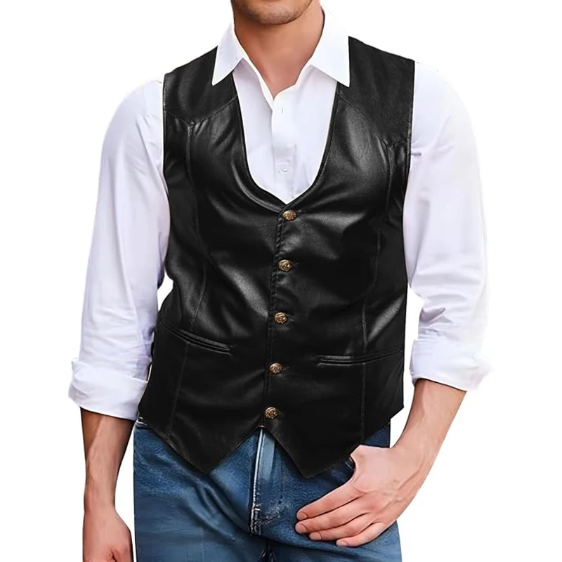 Men Real Leather Suit Vest Casual Western Cowboy Vest V Neck Lightweight  Waistcoat Top Quality Custom Made 2025 New Style Vests| Alibaba.com