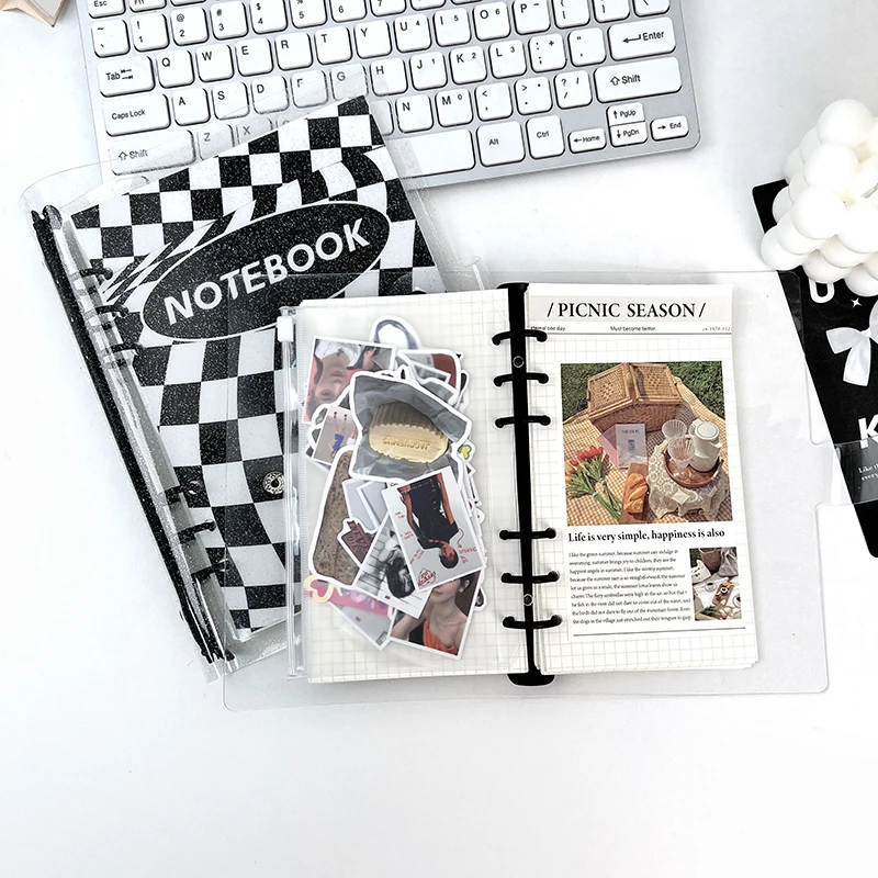 Portable Photo Album Books Home Picture Case Storage 6-Ring