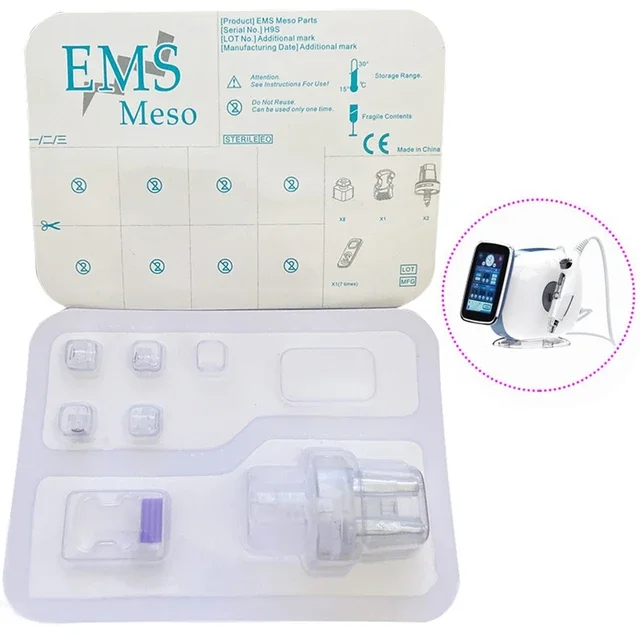 EMS Monocrystalline Silicon Chip Replacement Head 1 Set for Injector Mesotherapy Gun Needle Free Moisturizing Mesogun