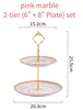 pink marble (6"+8" Plate) set