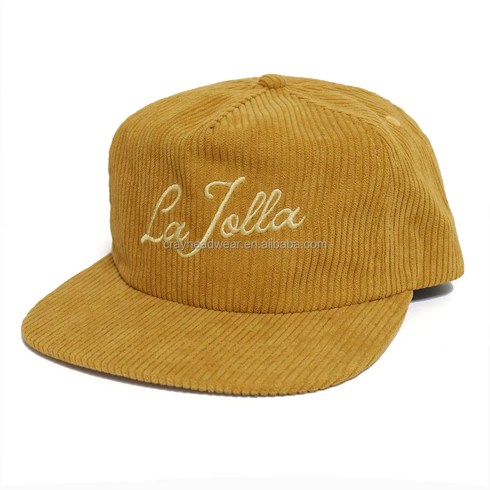 High Quality Corduroy Hats Curved Brim Baseball Cap Unisex,Tan Colors