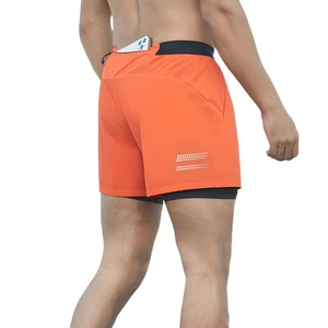 Running Shorts Men's Quick-drying Summer Lining Two-piece Double-layer Shorts Outdoor Marathon Sports Three-point Shorts