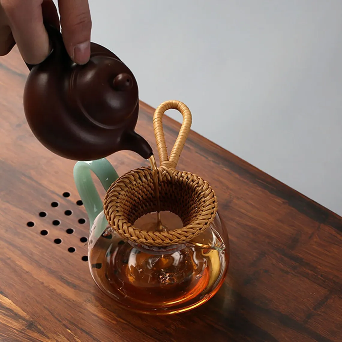 Eco-friendly Rattan Colander - Perfect for Tea & Coffee