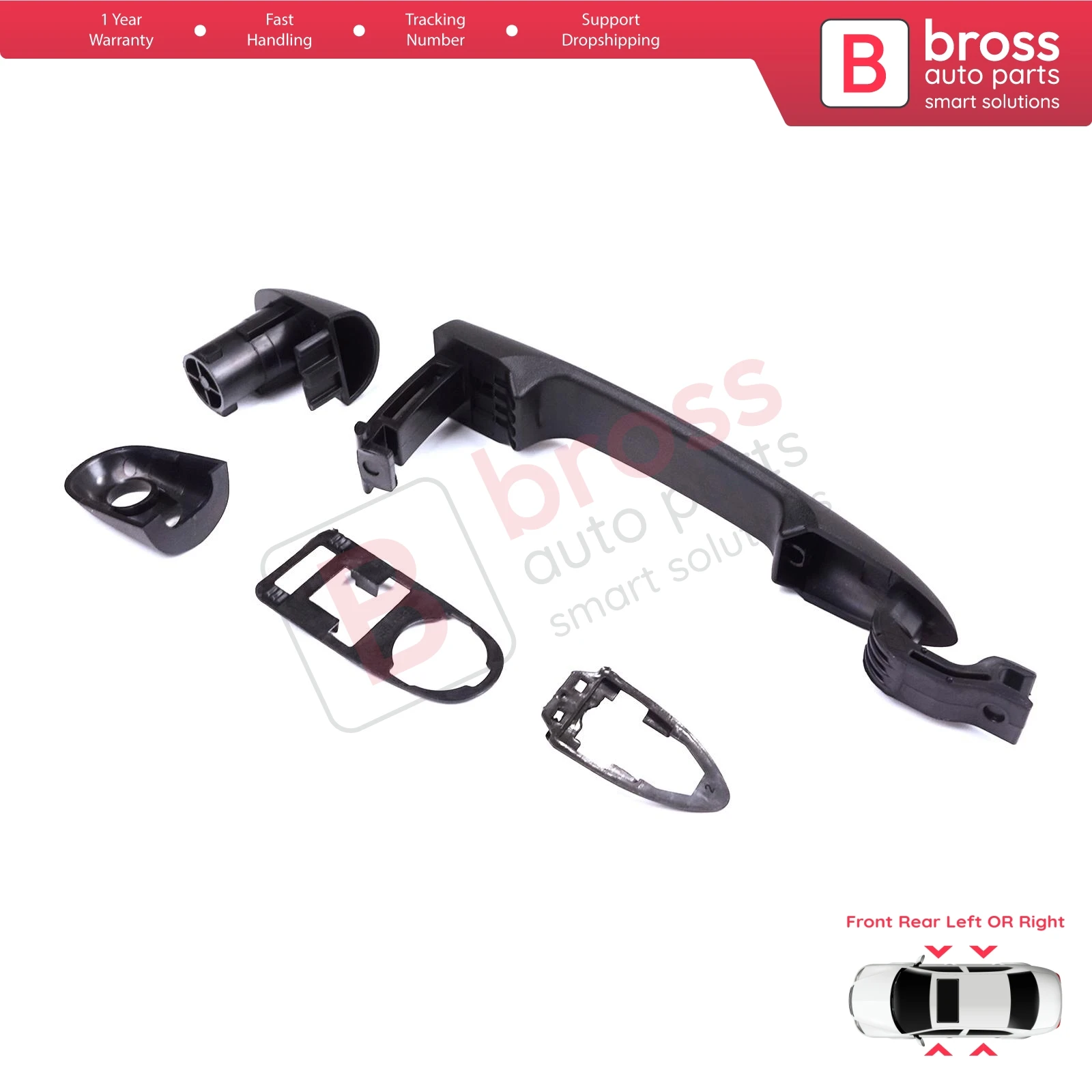 kanato BDP1424 Front Rear Left or Right Exterior Door Handle for Kangoo