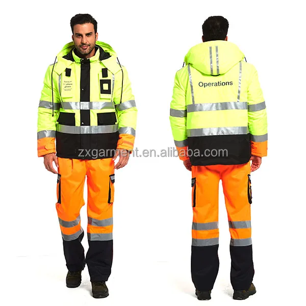 Reflective Strips Road Safety Rain Coat 