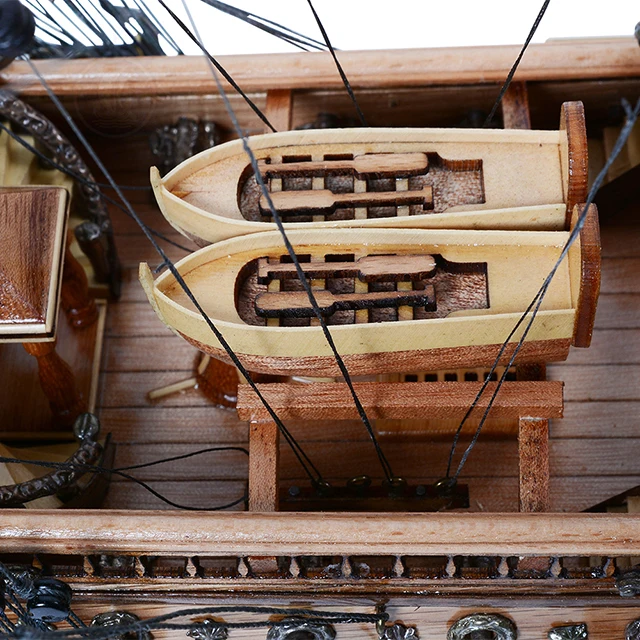 Wooden San Felipe Ship Model from Vietnam for Home Decoration Gift Item Handmade Wood Craft Display Boat (71.1Lx24.1Wx66H Cm)
