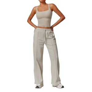 Custom Logo Stacked Joggers Sweatpants Straight Casual Outdoor Wear Versatile Sports Tracksuits Sweat Stacked Sweat Pants