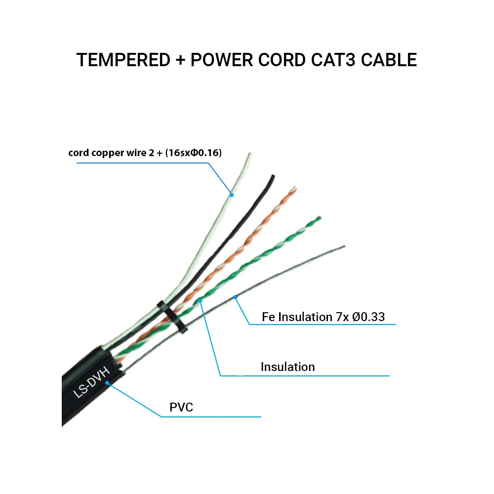 Manufacturer 25awg Indoor Outdoor 305m Copper Utp Cat3 2 Pair Tempered ...