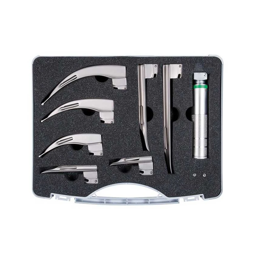 Veterinary Laryngoscope Set With 5 Blades Vet Laryngoscopes Kit