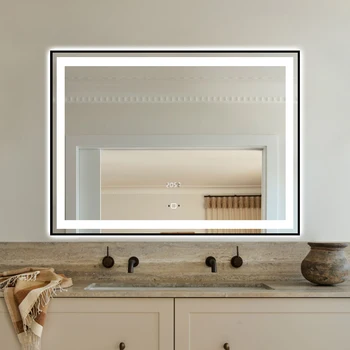 Rectangular Multifunctional Wall Touch Screen Light Up Bathroom Mirror ...
