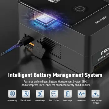 NEEWER Mini V Mount Battery 6800mAh 99Wh 14.5V, Mini V Lock Battery with 65W PD Type C/D Tap/BP/USB A/Dual DC Port/OLED Display product image