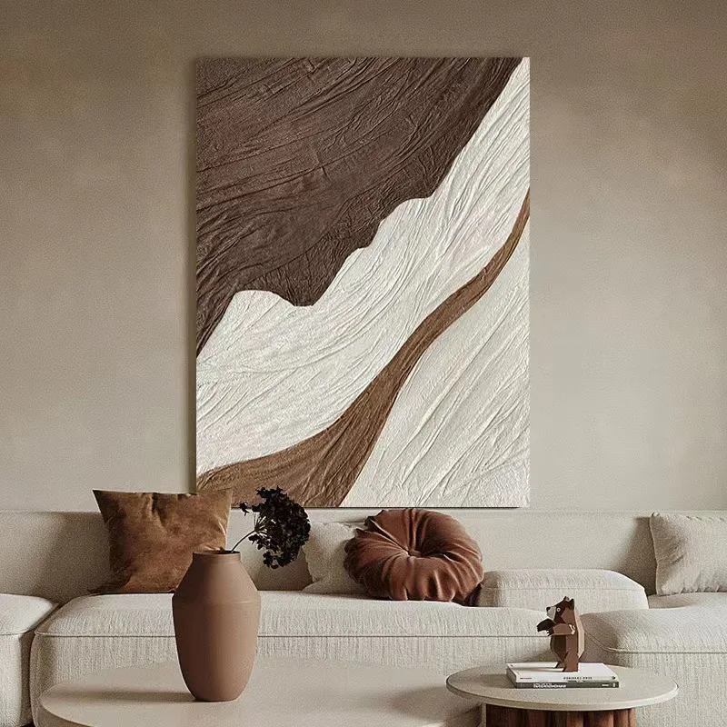 Pure Handpainted Fabric Texture Painting Sofa Living Room Background