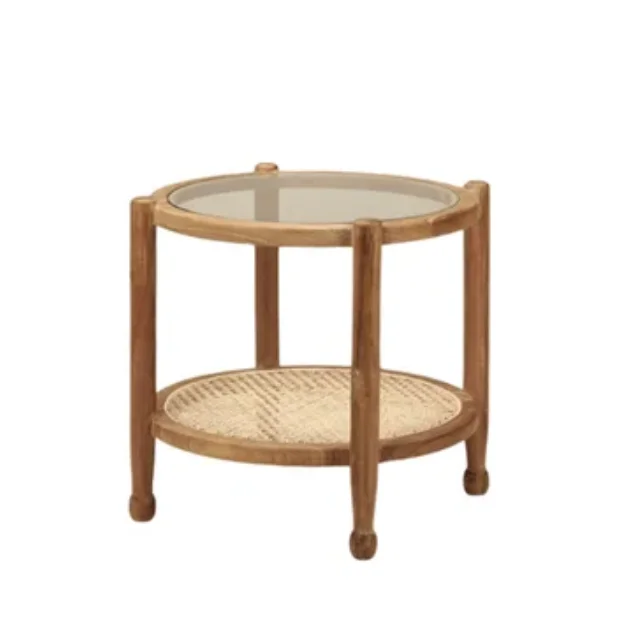 Стол для ресторана с твердым деревянным стеклом и rattaan современный минималистский дизайн прямой завод из Индонезии по лучшей цене