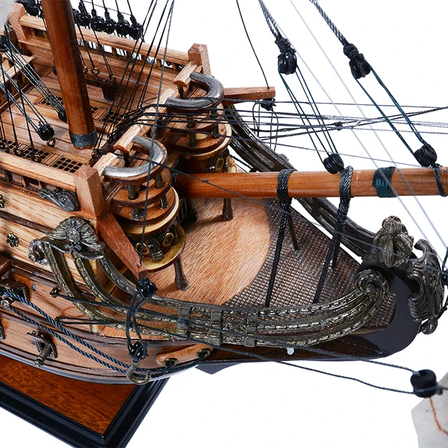 Wooden San Felipe Ship Model from Vietnam for Home Decoration Gift Item Handmade Wood Craft Display Boat (71.1Lx24.1Wx66H Cm)