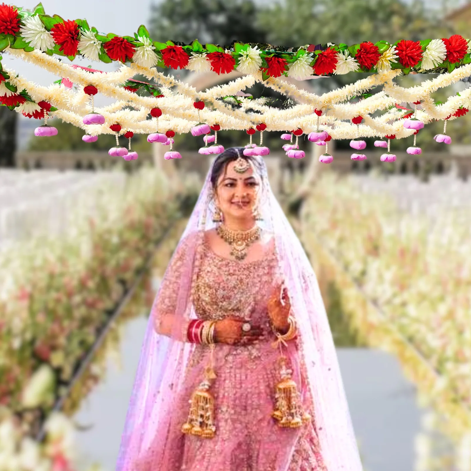 Floral Jasmine Bridal Entry Chadar Canopy for Indian Wedding, Punjabi  Wedding, Events Backdrops Decoration and Stage Decorations
