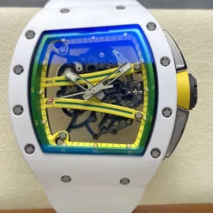 New Unique Automatic White Casual Watch with Top-of-the-line Features and a 20mm Rubber Strap - a High-end Luxury Sports Watches