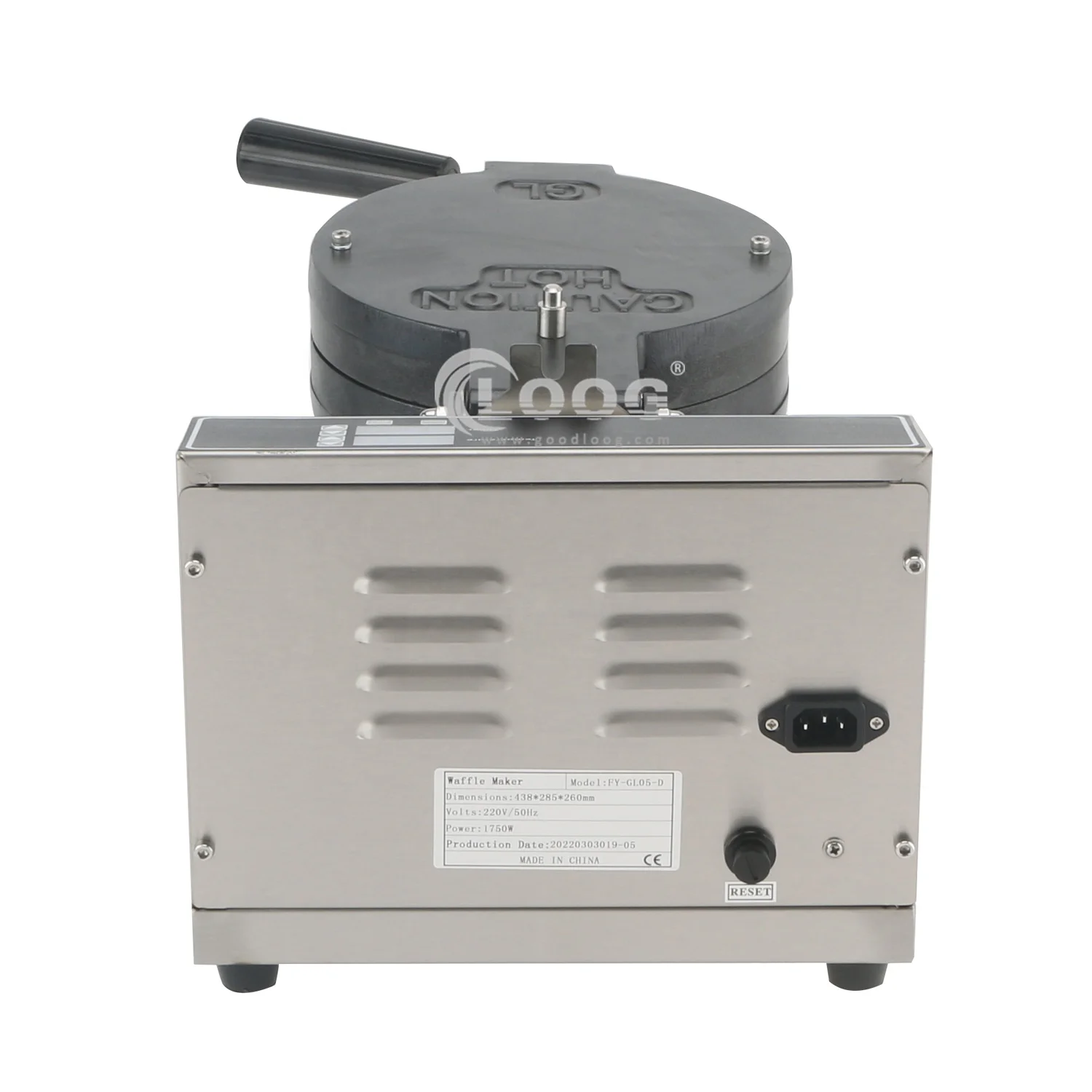 Commercial Belgian Waffle Maker Non-Stick Breakfast Device with Removable Plates for Hotels Electric Power Source