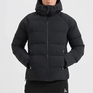 OEM Custom Logo Warm Winter Puffer Jackets Quilted Coat Thick Padded Zip up Down Outdoor Jacket for Men