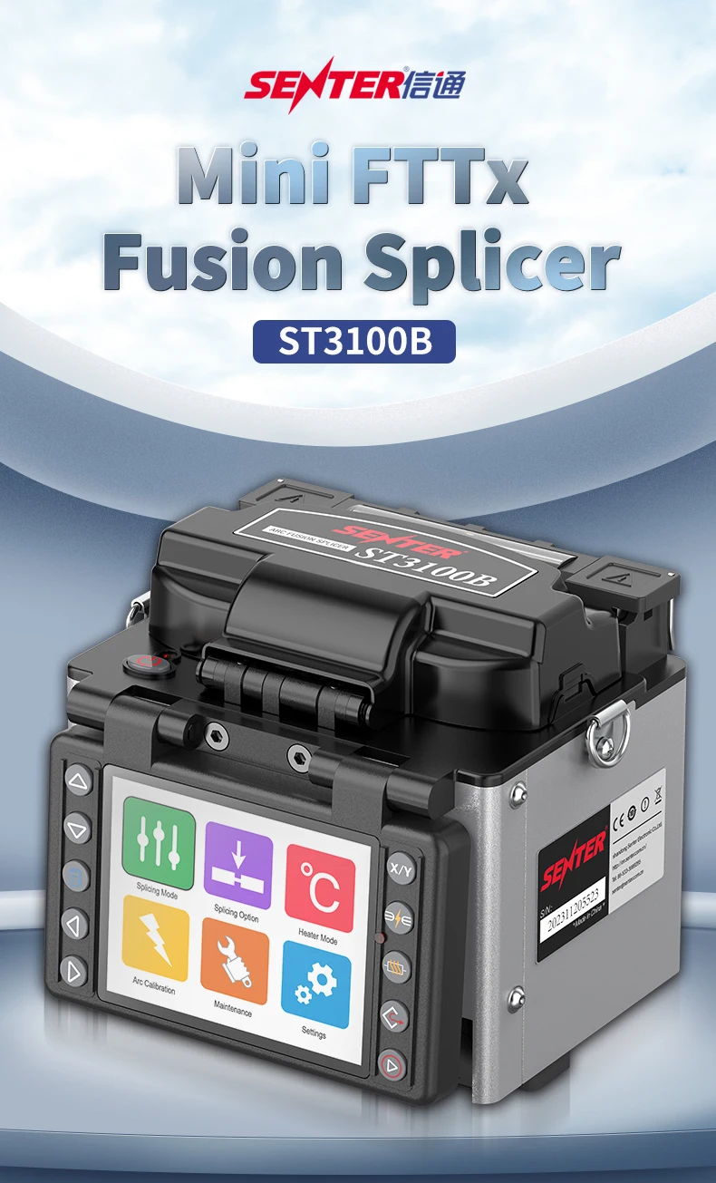 St3100b Ftth Fttx Clad Alignment Optical Fiber Cable Fusion Splicer