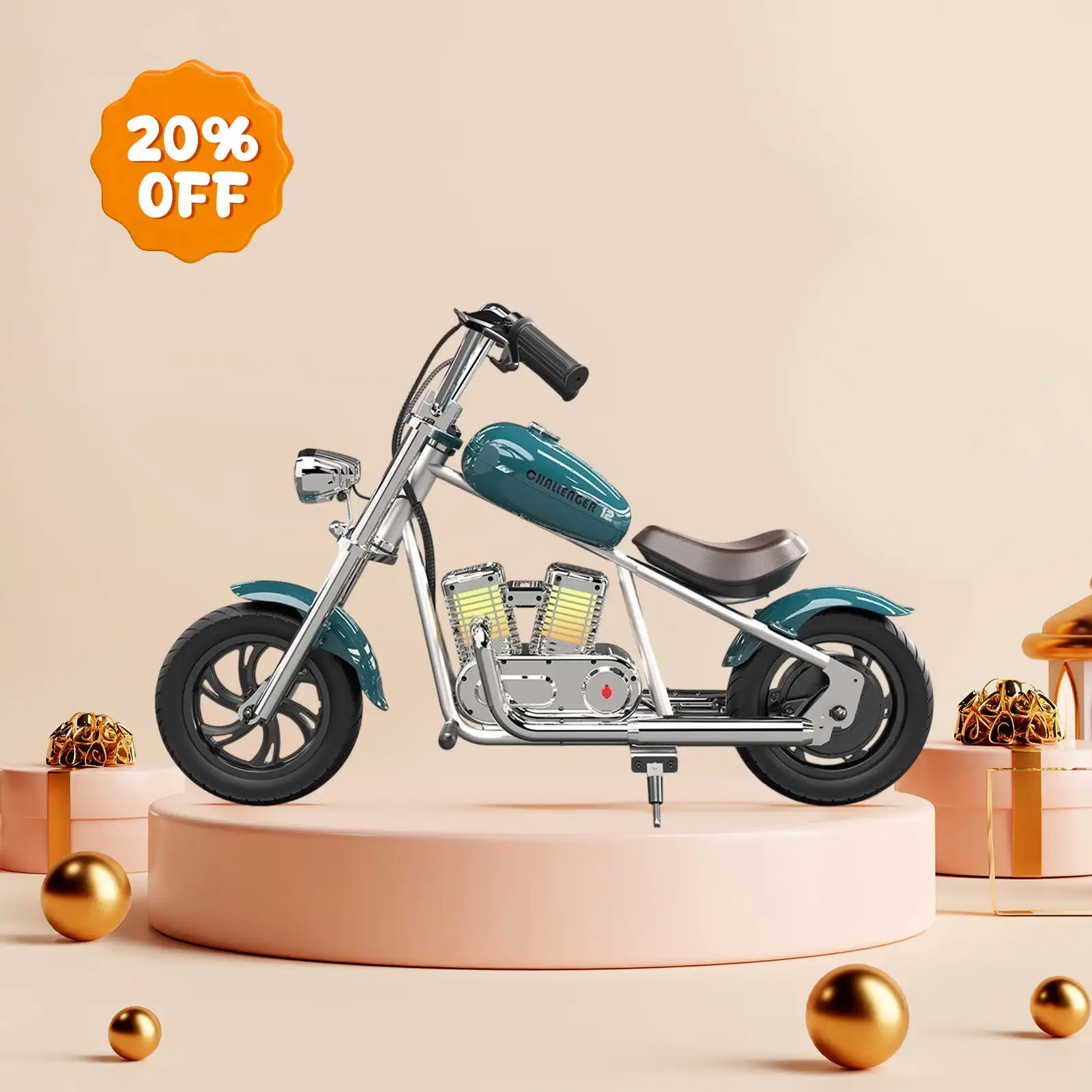 Hyper GOGO Challenger 12 Plus RC Motorcycles with App Control 24V 160W Motor 3-Speed IP6 Waterproof