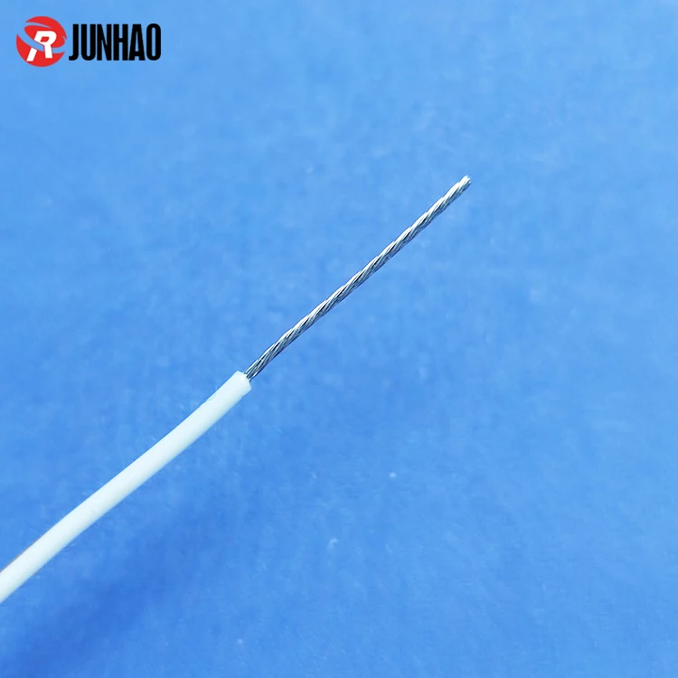 24AWG PTFE Insulated Wire White Color 0.2mm Hook-up Sliver-plated Copper Ptfe Manufacturer